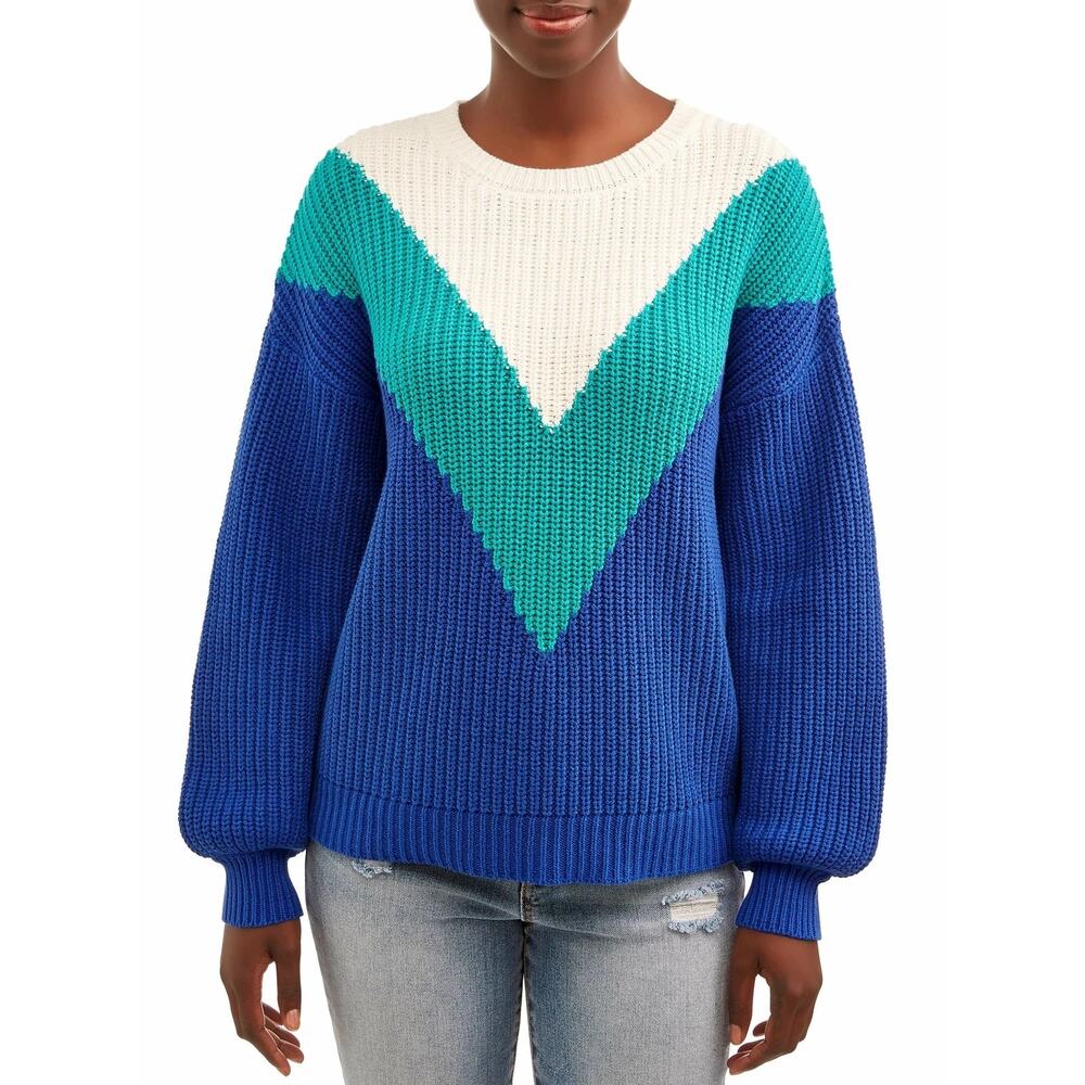 Time and Tru Women's Chevron Shaker Sweater Size XL